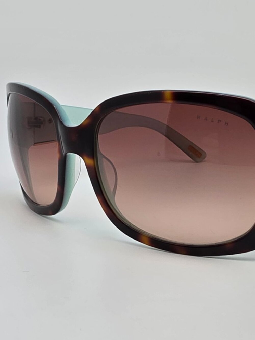 Ralph Lauren RA5031 Tortoise Tiffany Blue Frame Brown Lens Oversized Sunglasses